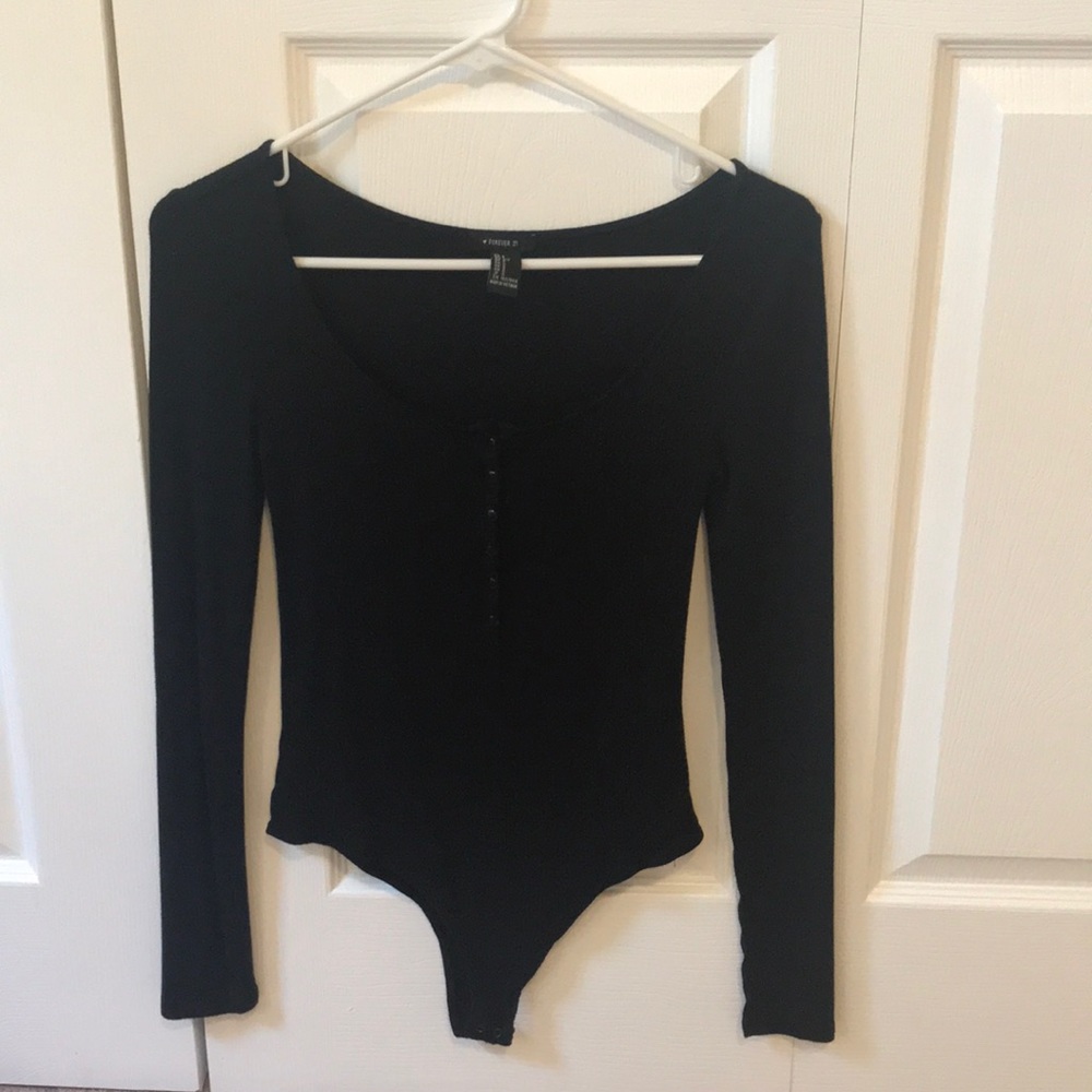 Black long sleeve bodysuit